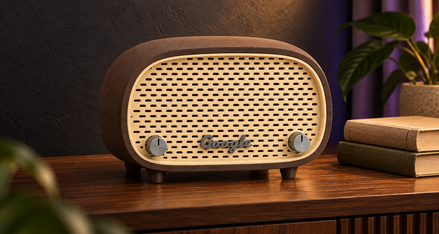 Rádio Retrô em um canto de leitura